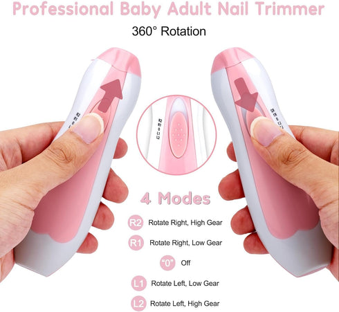 Trimmer 0-6 Baby Nail New Born with Lights | Electric Baby Nail Cutter Months with Multiple Filer Heads Adjustment |