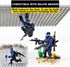 Special Forces Mini Military Action Figure with Weapons, 8 PCS Multiple Movable Joints SWAT Police Figure
