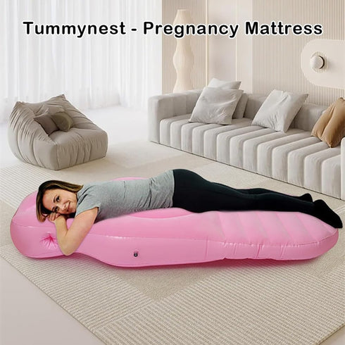 Inflatable Full Body Pregnancy Pillow with Belly Hole for Comfort, Maternity Airbed for Sleeping and Prone Support