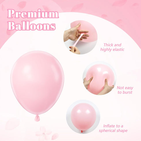60pcs 12inch Light Pink and White Balloons, Pearl Light Baby Pink Confetti White Balloons for Wedding Bridal Shower