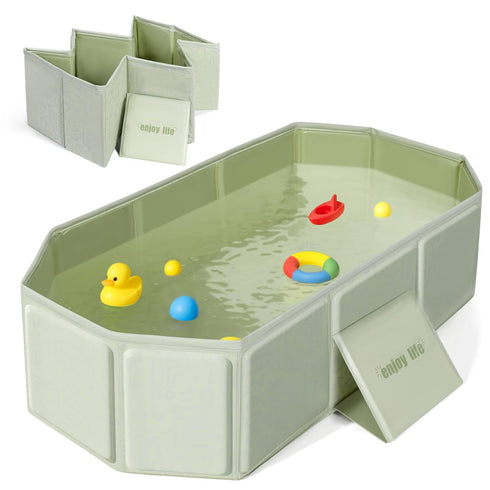 Orzbow Collapsible Baby Bathtub, Toddler Bathtub with Non-Slip Base, Portable Bath Tub
