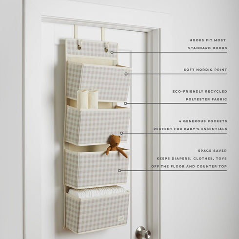 3 4 2 Sprouts Over the Door Organizer -Hanging Baby Organizers & Storage with Large Pockets & Hooks for Baby Clothes