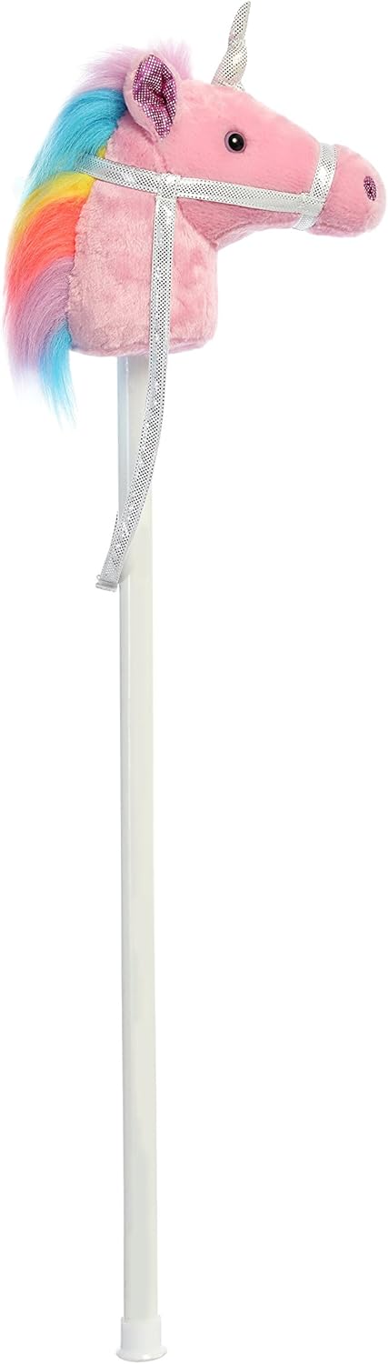 Aurora Ride-On Giddy Up Stick Unicorn, 37" Pink