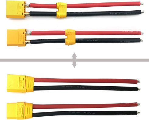 3 Pairs Amass XT90H XT90 Wire XT 90 Plug Male and Female Connector 150mm 10AWG for RC Lipo Battery
