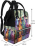 FZQVSLCM Backpack Mummy Backpacks Daypack Diaper Bag for Women Large Capacity Nappy Bag Colorful Glass Bottle Casual