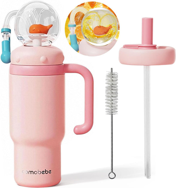 Como bebe Insulated Whale Fountain Sippy Cup, 24 oz 316 food-grade Stainless