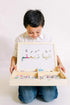 ILM Toolbox Build-A-Word Magnetic Arabic Letter Alphabet Set, 143 Wooden Letters, Dry Erase Board