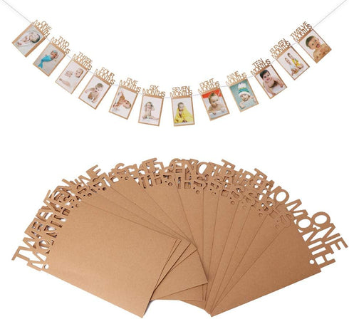 OOTSR 1st Birthday Photo Banner Growth Record for 1-12 Month Photo Prop Bunting Decor