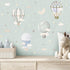 YIMEHDAN Watercolor Hot Air Balloon Wall Decals, Stars Clouds Balloon Vinyl Wall Stickers, Peel and Stick Colorful