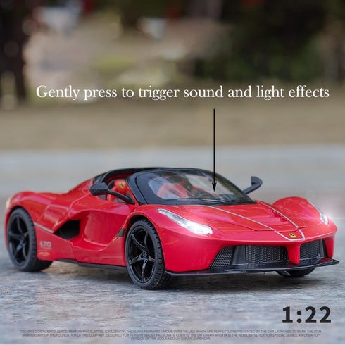 Toy Cars Model Ferrari Roadster, 1/24 LaFerrari Die-cast Vehicle with Sound and Light