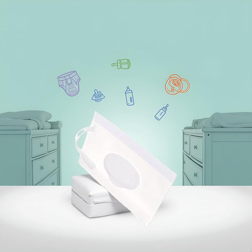 Juroicessry Set White Baby Wipe Case Travel Holder Keeps Wipes Moist of Wet Wipes Holders Cases Diaper Wipe Holders