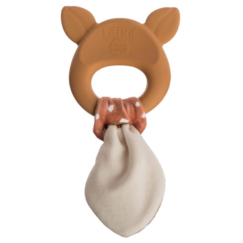 Mary Meyer Teething Toys Leika Silicone Baby Teether for 0-12 Months, 9-Inches, Little Fawn