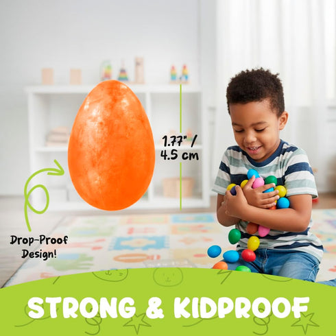12 (3-6) (4-8) TinyGeeks Color Egg Crayons - Palm Grasp Non-Toxic and Washable for Toddlers & Kids - Easy-to-Hold