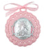 Moulded Acrylic Pink Crib Medal with Guardian Angel, 3 1/2 Inch for Baby Girl Nursery Decor