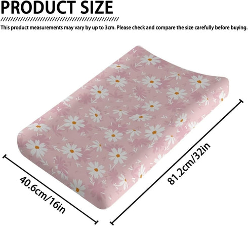 Psesaysky Daisy Changing Table Cover Waterproof Nursery Pad Change Cover Breathable Stretchy Diaper Changing Cover Soft