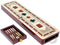 3 Track Continuous Cribbage Board in Maple Wood/Bloodwood - 12.5 Inch Size with Inlaid Card Symbols and Storage Drawer