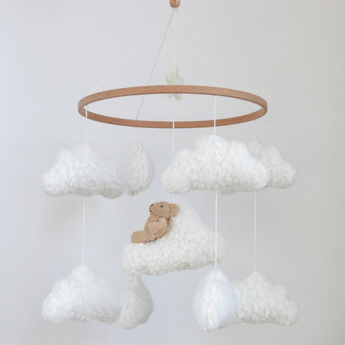 Goukurlsma Soft Cloud & Bear Baby Mobile for Crib | Neutral Nursery Mobiles