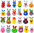 24 3D Pcs Prefilled Easter Eggs with Print Easter Ducks Toys Inside for Kids Girls Boys Easter Basket Stuffers Party