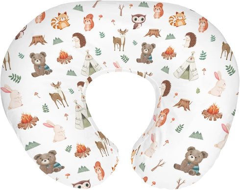 Camping Animals Baby Nursing Pillow Covers for Boy Girl Bear Deer Raccoon