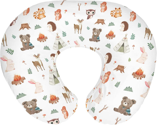 Camping Animals Baby Nursing Pillow Covers for Boy Girl Bear Deer Raccoon