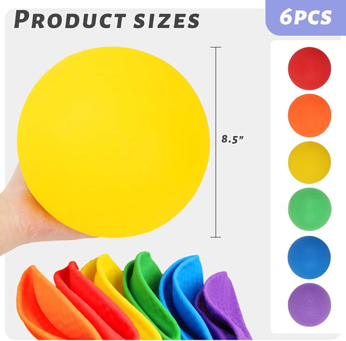 3 Otters 6PCS Playground Balls, 8.5 Inch Kickballs Soft Dodgeballs Foam Set for Kids & Adults, Indoor Outdoor Play
