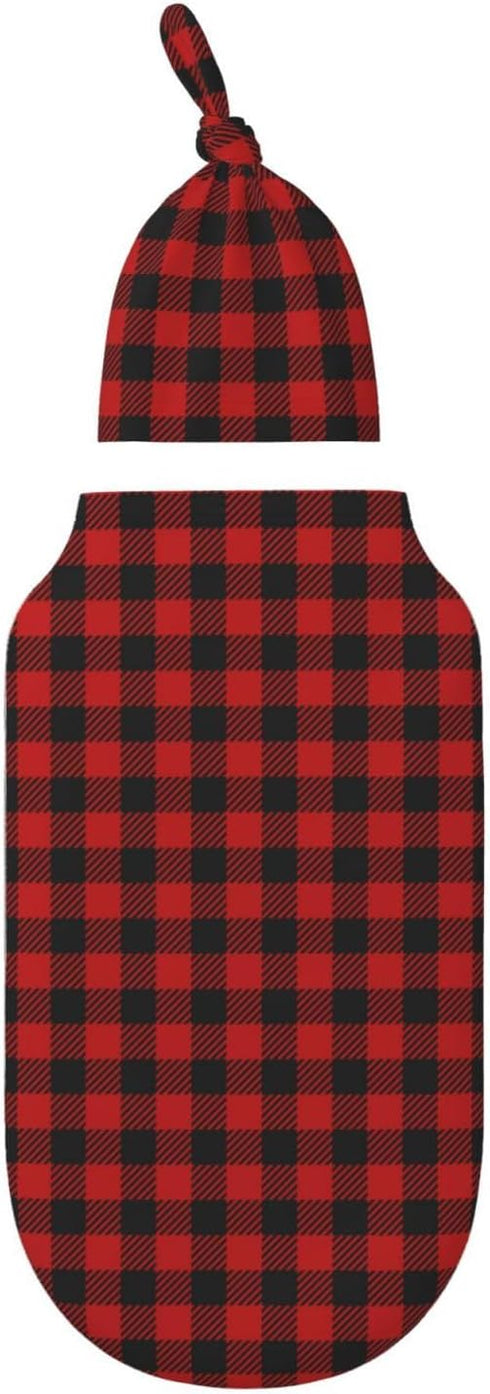 Christmas Checkered Swaddle Blankets Soft Receiving Blanket Baby Swaddle Wrap for Baby Girls Boys