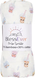 BlessEver 42 47 inches Muslin Swaddle Blanket for Unisex, Soft Breathable and Skin-Friendly Baby Swaddles for Boys