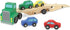 Melissa & Doug Wooden Car Carrier Truck and Cars Toy Set with 1 Truck and 4 Cars for Kids Ages 3+