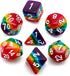 Cusdie 7-Die Rainbow DND Polyhedral Dice Sets for Dungeons and Dragons Role Playing Game (Rainbow-Opaque)