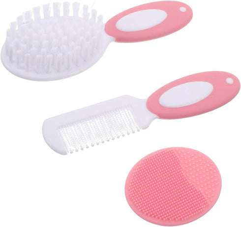 SUPVOX Hairbrush and Comb Set for Babies, Soft Nylon Massage Brush with
