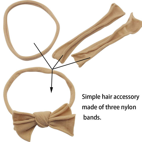 Qearl 60 Pack Soft Stretchy DIY Nylon Headbands, Hair Bands Bows DIY Accessory for Newborn Baby Girls