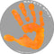 Magnet - Kids Handprint for Car Parking Lot Safety - Gray Background (Orange)