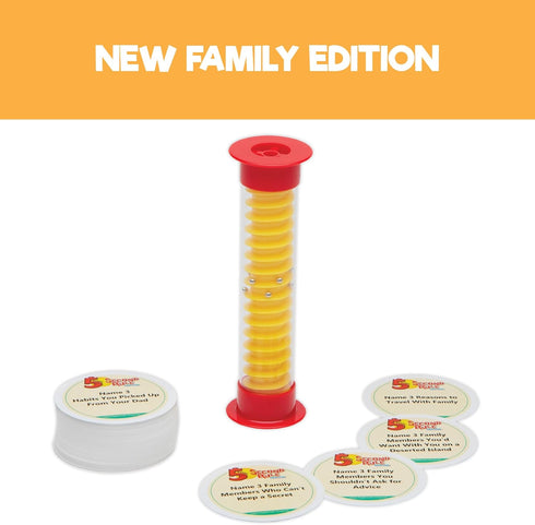 5 Second Rule Game Family Edition (Mini Tube) - Simple Question Card Game for Family Fun, Party, Kids, Travel, Game Night & Sleepovers - Think Fast and Shout Out Answers - for Ages 8+