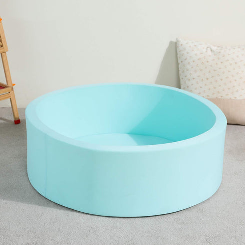 Light Blue Memory Foam Round Ball Pit for Toddlers (Balls Not Included)