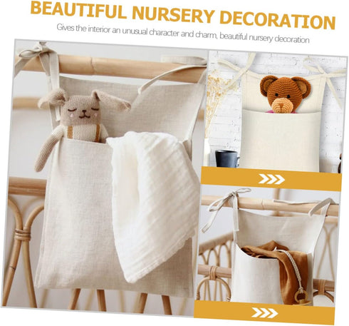 Cabilock Bedside Hanging Organizer Pouch Multi Functional Storage Bag for Diapers Sundries for Cribs Cabinets Bedrooms
