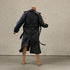BOSWON 1/12 6" Scale Sodier Wired Black Faux Leather Trench Coat Model for Figure