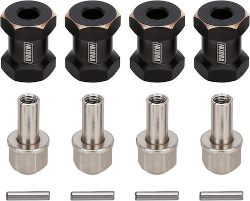 INJORA RC Hex Hub Extension, 12mm Brass Wheels Hex Drive Adapter for 1/10 RC Crawler Axial SCX10 90046 D90 (17mm)