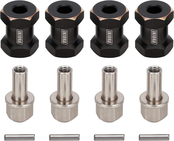INJORA RC Hex Hub Extension, 12mm Brass Wheels Hex Drive Adapter for 1/10 RC Crawler Axial SCX10 90046 D90 (17mm)