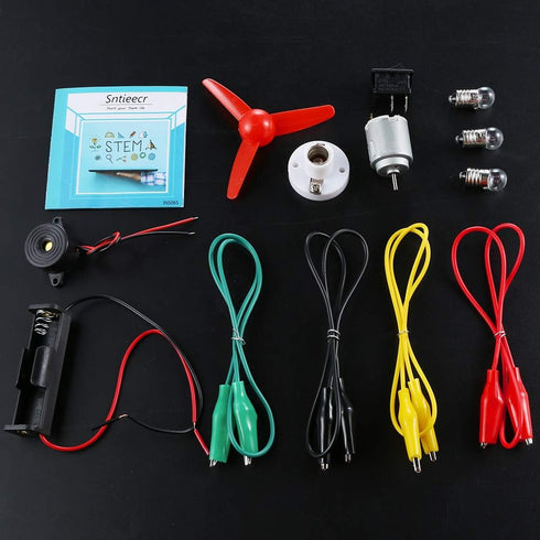 Sntieecr Electric Circuit Motor Kit, Dc Motor Kit with Small Electric Motor, Electric Circuit Kit for Kids, Educational