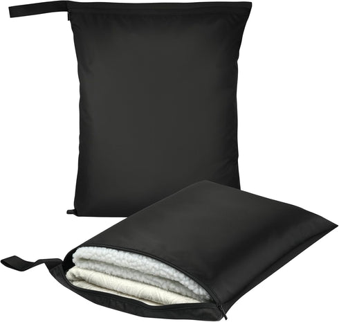 AOOSA 2PCS Wet Bags, Waterproof Travel Laundry Bag, Reusable Cloth Diaper Bags with Handle & Zipper, Washable Travel