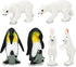 ONEST 25 Pieces Mini Arctic Animals Figurines Set, Polar Animal Toys for Kids Birthday Gift