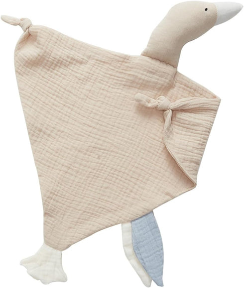 insular Baby Lovey Blanket, Muslin Cotton Security Blanket, Soft Breathable for Newborn and Infant, Khaki Goose