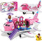 Pink Airplane Toy Private Jet Transport Cargo Vehicle - Big Large Aircraft