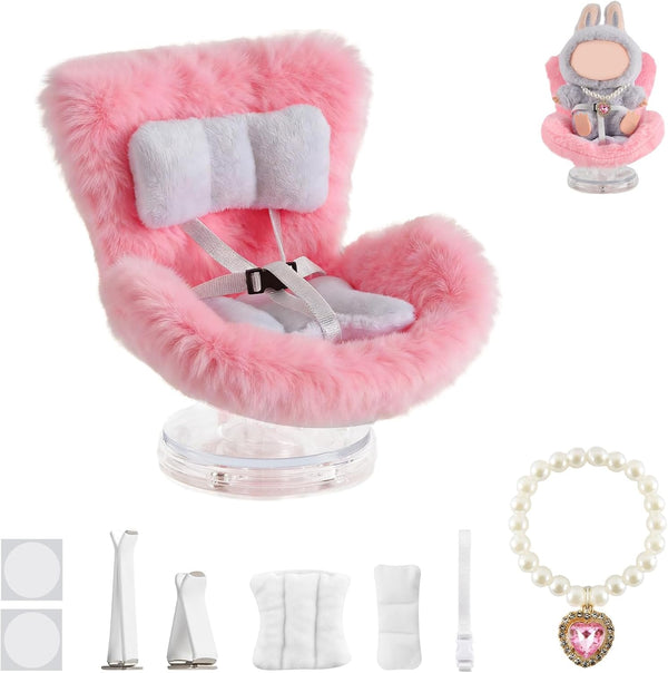 SYFLHYP Cute Doll Car Seat for Labubu, Premium Car Seat Accessories for 4-7in