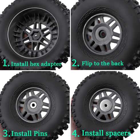 4Pcs 14mm to 17mm CNC Wheel Hex Hub Adapter for 1/8 Typhon/Kraton/Outcast/Notorious RC Big Rock Crawler Upgrades