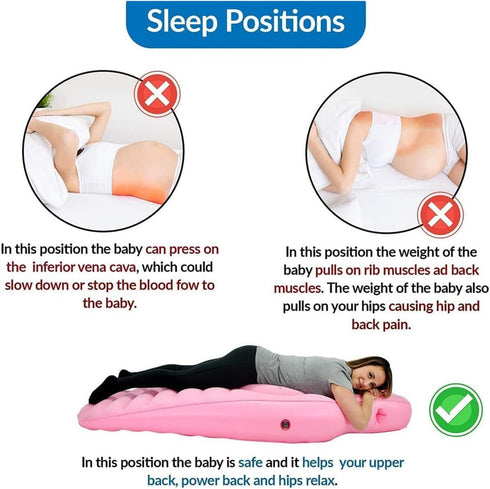 Inflatable Full Body Pregnancy Pillow with Belly Hole for Comfort, Maternity Airbed for Sleeping and Prone Support
