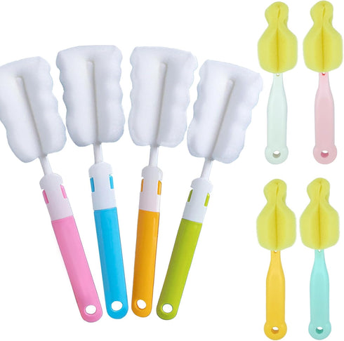 INVODA Cleaning Brush Set, 8PCS, Portable Bottle & Nipple Brushes, BPA Free, Ideal for Baby Bottles