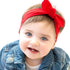 Utaly Winter Cute Kids Baby Girls Knit Rabbit Knotted Headband Earwarmer (Beige + Red, Stretchy)