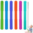 Hollow Teething Tubes Toys for Babies, 6 Pack Silicone Baby Teether Toy Tube for Infants with Nursing Biting