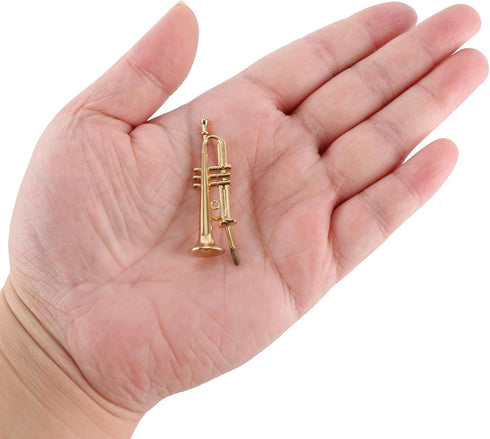 1.8in EASTROCK Mini Trumpet Model - Trumpet Ornament Replica for Home Decoration and Musical Gift